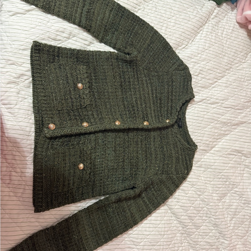 Talbots Forest Green Cardigan Sweater